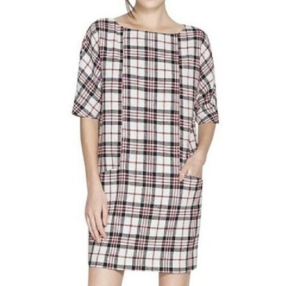 Zara Beautiful Plaid Dress with Pockets NWOT